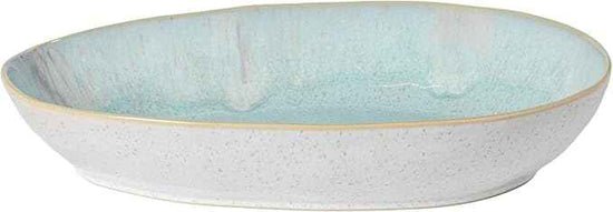 Casafina Ceramic 14.25" x 9" Oval Baker - Eivissa Collection, Sea Blue | Oven & Dishwasher Safe Bakeware | Food Safe Glazing | Restaurant Quality Dinnerware