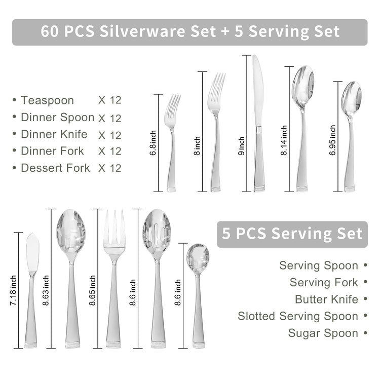 65 Piece Flatware Set (65 Count)