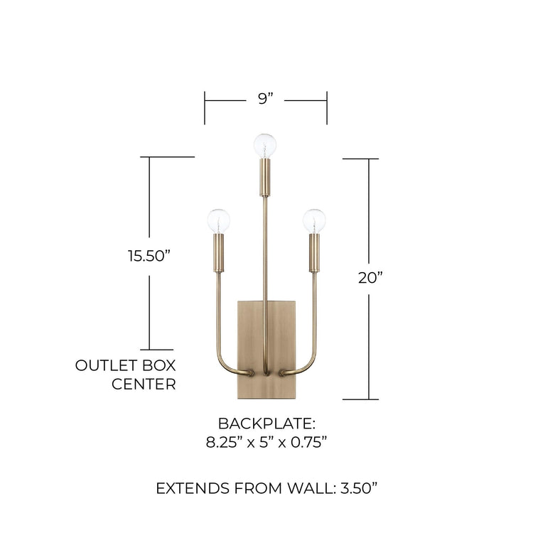 621931AD Zander Modern ADA Compliant Organic Wall Sconce