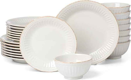 Lenox 899196 French Perle Groove 24-Piece Dinnerware Set, Service For 8