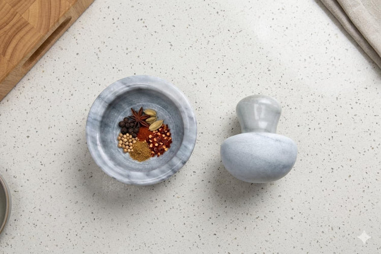 Marble Mortar and Pestle Set