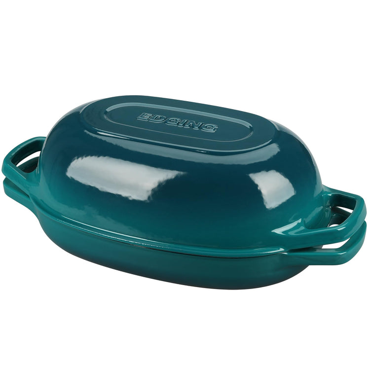 Enameled Cast Iron Oval Dutch Oven Pot with Lid