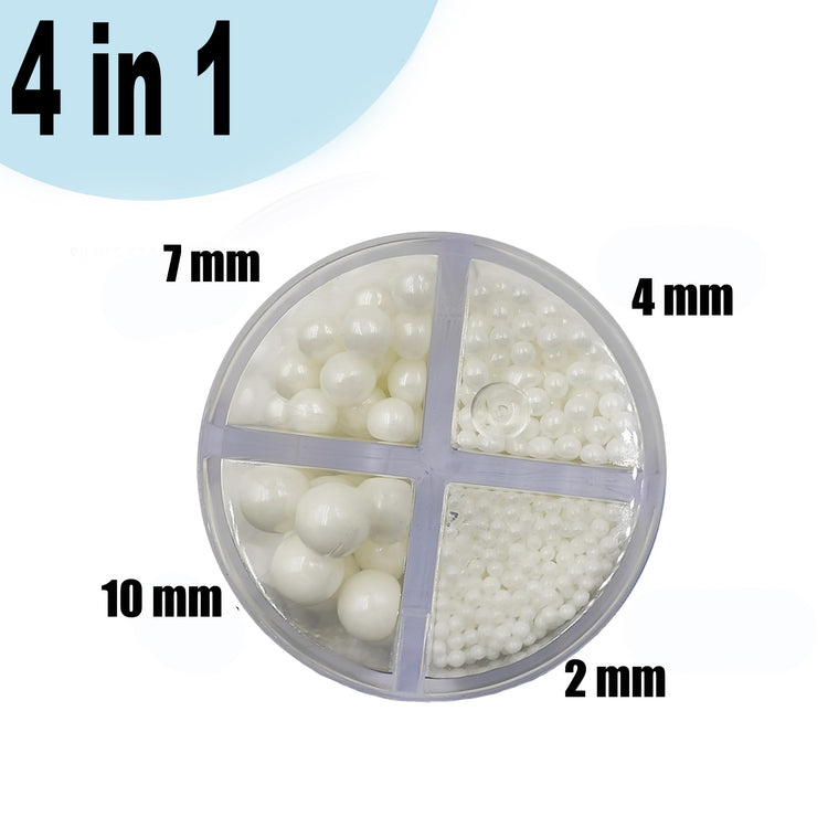 4 in 1 Edible White Pearl Sugar Sprinkles 6 oz (6 Ounce)