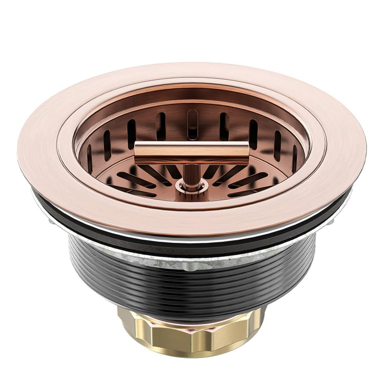 Copper Sink Drain 3.5 Inch Kitchen Sink Drain Assembly Stainless Steel Sink Strainer Sink Stopper Antique Copper Basket Strainer for 3