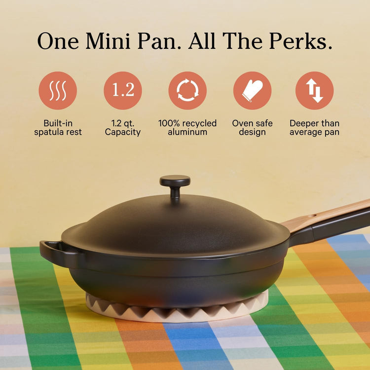 Our Place Mini Always Pan 2.0-8.5” (1.2 Qt) Nonstick, Toxin-Free Ceramic Cookware | Patented 10-in-1 Aluminum Frying & Sauté Pan | Safe for Oven, Induction & All Cooktops up to 450°F | Char - Nestoria