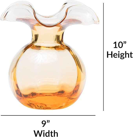 Hibiscus Glass Amber Medium Fluted Vase