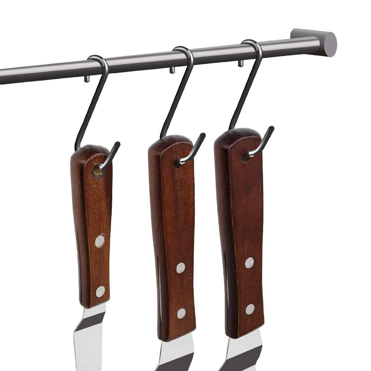 4PCS Offset Cake Icing Spatula Set 4” 6” 8” 10” with Wooden Handle (4 Count)