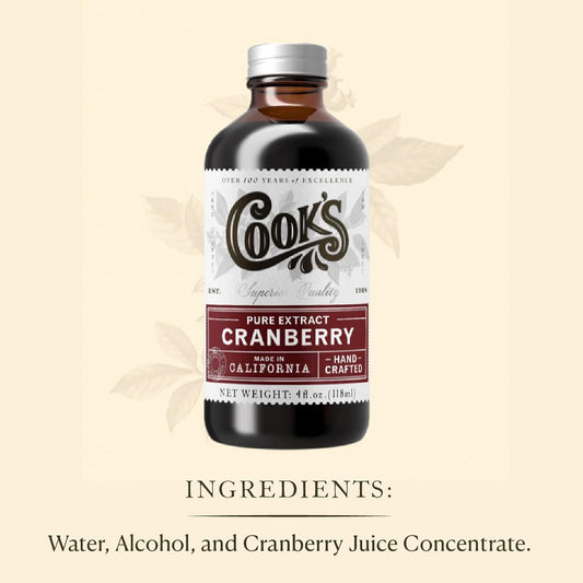 Cook's, Cranberry Extract for Breads, Muffins, Jellies, Jams, Sauces, Beverages, 4 oz - Nestoria