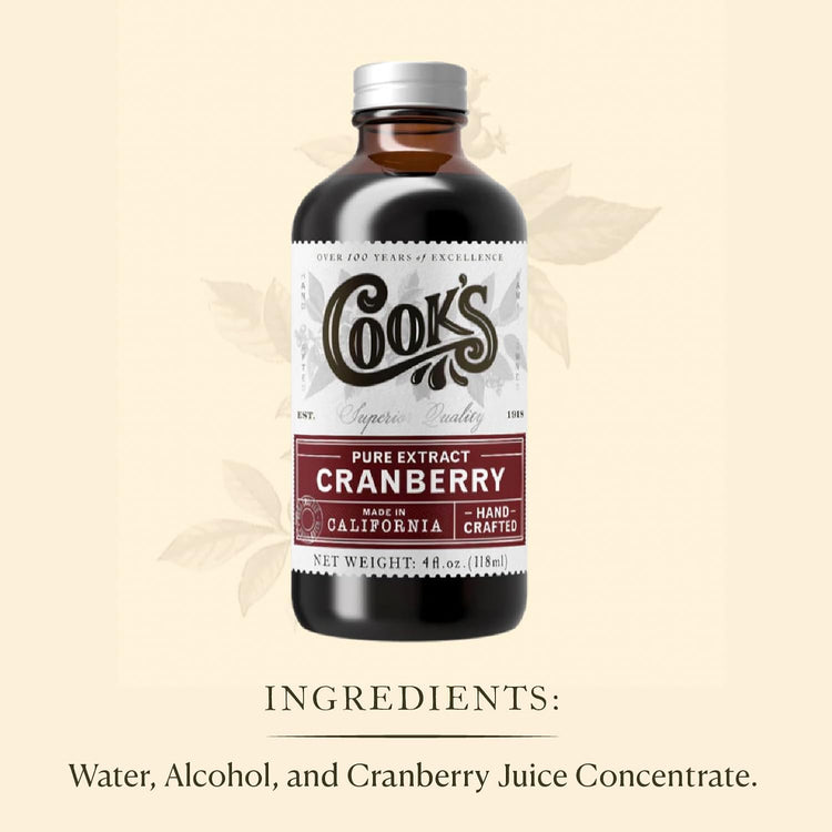Cook's, Cranberry Extract for Breads, Muffins, Jellies, Jams, Sauces, Beverages, 8 oz - Nestoria