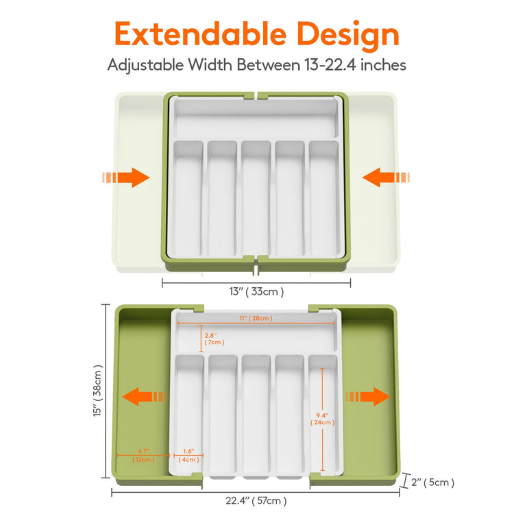 Extra Large Silverware Drawer Organizer