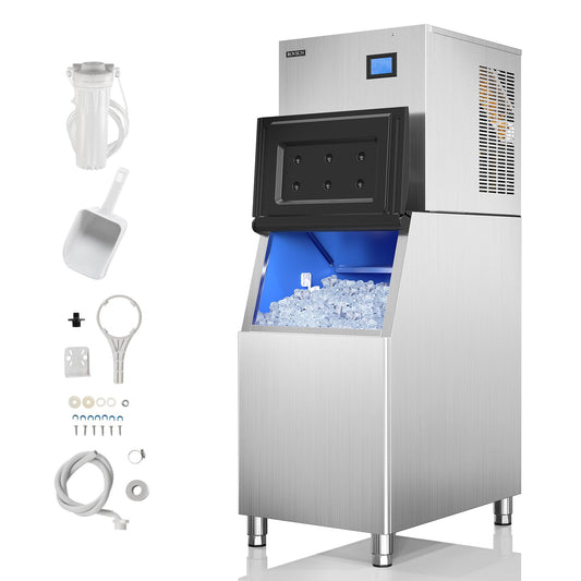400LBS 24H Commercial Ice Maker with 300LBS Storage Bin