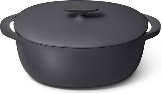 Caraway Enameled Cast Iron Dutch Oven - 8qt Dutch Oven With Lid - 3 Layer Enamel Coating - No Seasoning Required - Compatible With All Stovetops - Oven Safe - No Forever Chemicals - Charcoal - Nestoria