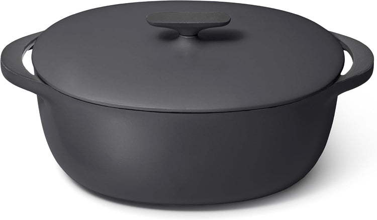 Caraway Enameled Cast Iron Dutch Oven - 8qt Dutch Oven With Lid - 3 Layer Enamel Coating - No Seasoning Required - Compatible With All Stovetops - Oven Safe - No Forever Chemicals - Charcoal - Nestoria