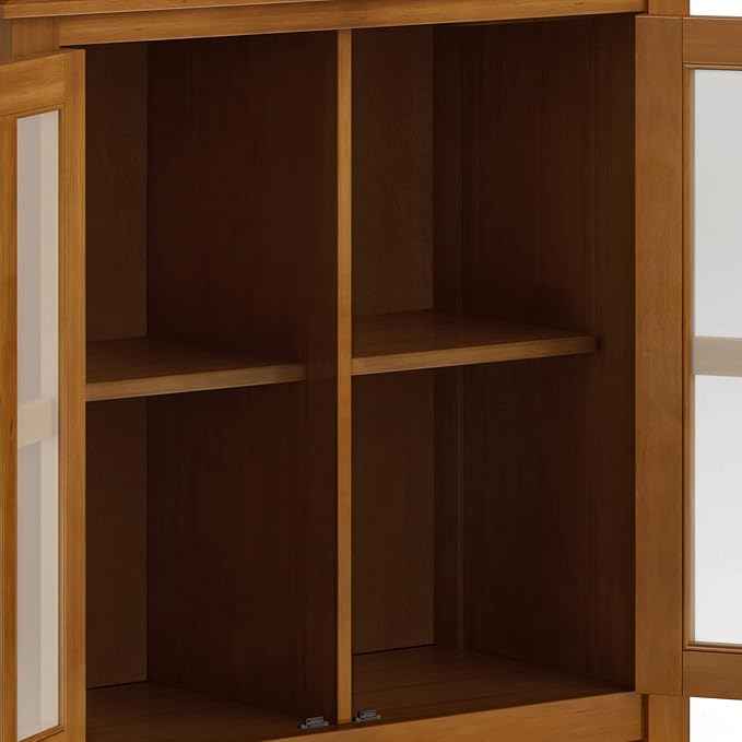 SIMPLIHOME Artisan SOLID WOOD 30 Inch Wide Contemporary Low Storage Cabinet in Honey Brown, For the Living Room, Entryway and Family Room