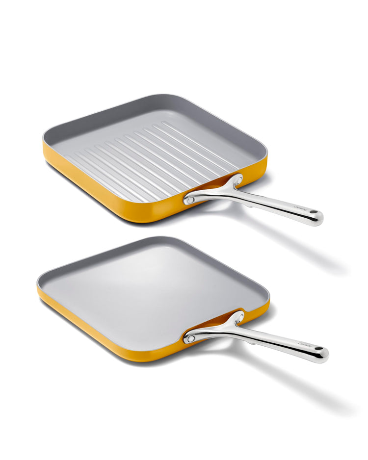 11" Non Stick Square Griddle Pan and Grill Pan Duo