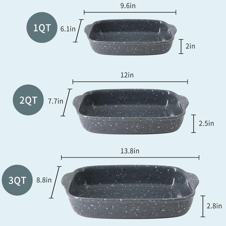 Ceramic Bakeware Dish Set of 3