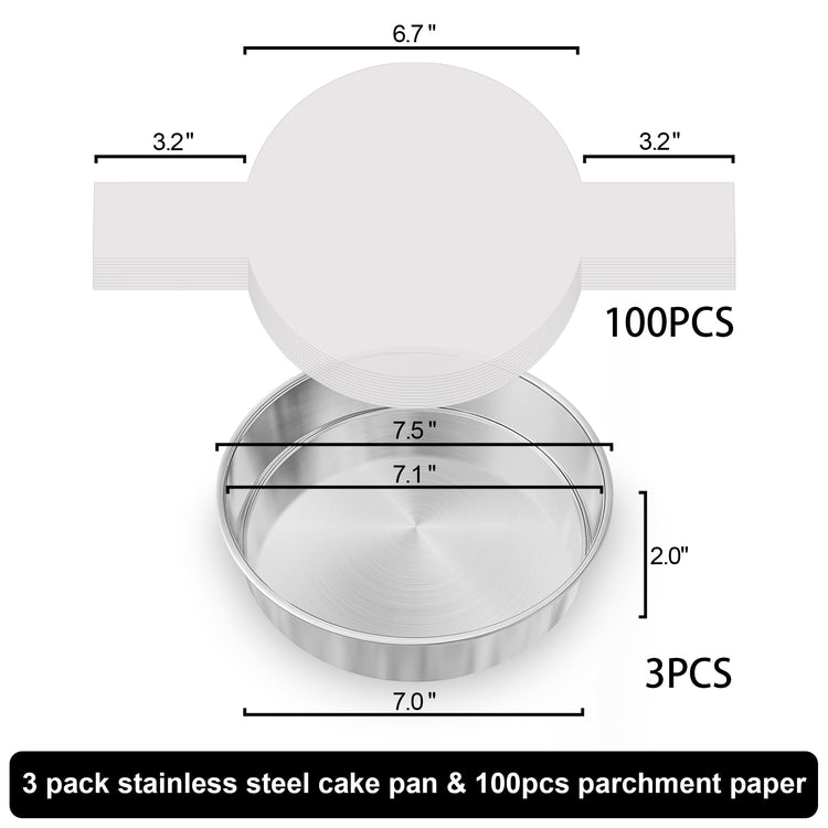 7 Inch Round Cake Pans (3 Count)