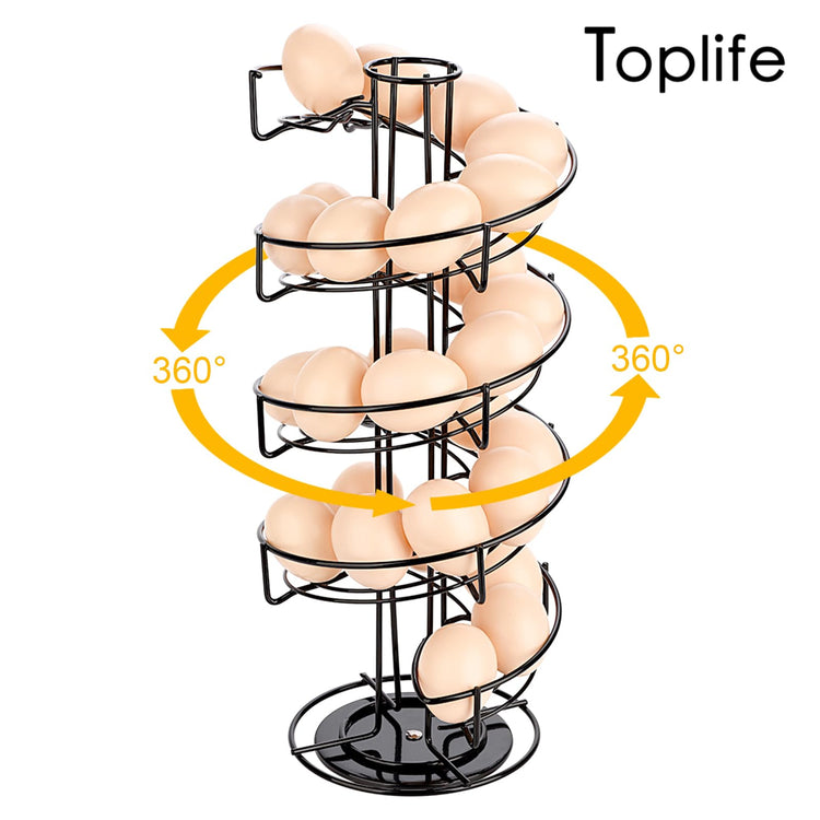 Spiral Design Metal Egg Skelter Dispenser Rack