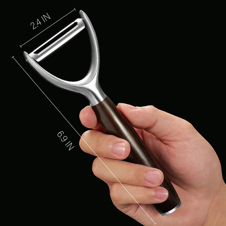 Premium Y Type 304 Stainless Steel Multifunctional Kitchen Peeler Real Wood Handle Ultra Sharp Blade Vegetable Potato Apple