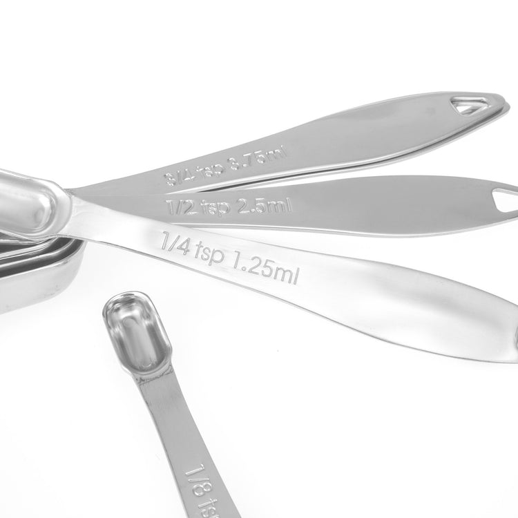 6-Piece 18/8 Stainless Steel Measuring Spoons Set, Silver