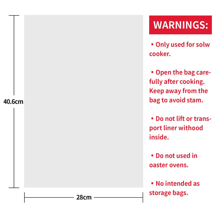 Slow Cooker Liners Disposable Cooking Bags Small Size Pot Liners Fit 1QT to 3QT Suitable for Oval & Round Pot