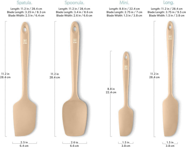 DI ORO Silicone Spatula Set - Rubber Kitchen Spatulas for Baking, Cooking, & Mixing - 600°F Heat-Resistant & BPA Free Silicone Scraper Spatulas for Nonstick Cookware - Dishwasher Safe (4pc, Clay)