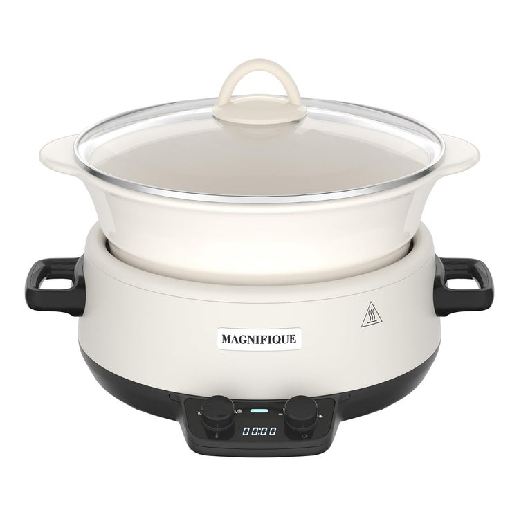 MAGNIFIQUE 5 Quart Programmable Slow Cooker with Auto Warm Setting