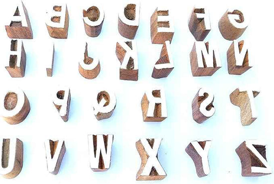 Royal Kraft Alphabet Wooden Block Printing Stamps (Set of 26) Bulk01_25H