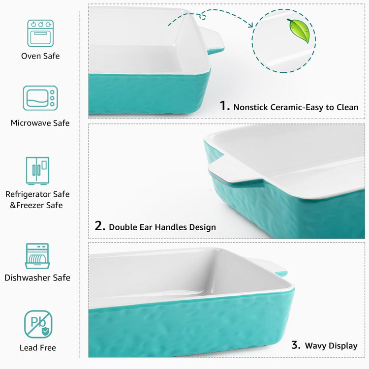 4 QT Baking Dish Deep Nonstick Dish Oven Safe