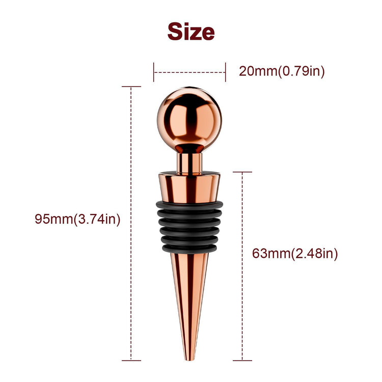 Wine Stoppers for Wine Bottles 6Pcs Vacuum Wine Bottle Stopper with Silicone Reusable Wine Corks (3 Count)