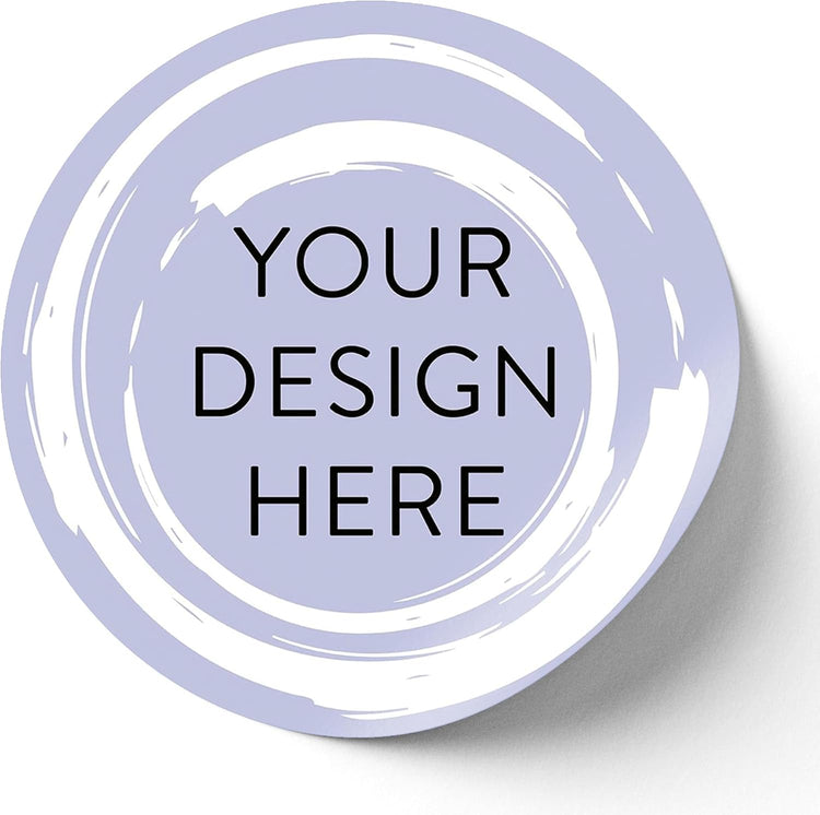 100 Custom Vinyl Stickers - Upload Your own Image, Text, Design, Logo - Personalized Logo Labels for Handmade, Packaging, Bottle, Jars, Candle, Brand Stickers (Lavender Swirls, 6x6)