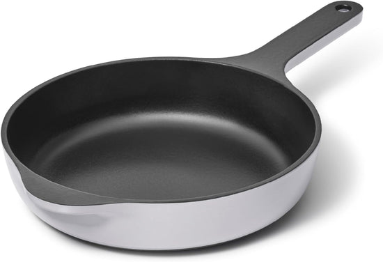 Caraway Cast Iron Skillet - 8” Enameled Cast Iron Pan With 3 Layer Enamel Coating - No Seasoning Required - Compatible With All Stovetops - Free From Forever Chemicals - Gray - Nestoria