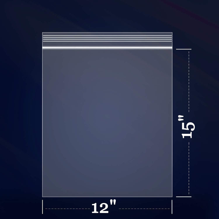 iMailer - 500 Count - 13" x 15" Clear Reclosable Zip Plastic Poly Bags - 2 Gallon Zip Bags for Clothing, T-Shirts, Pants