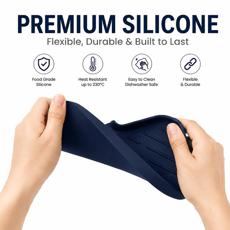 Silicone Soap Dish with Drain Spout