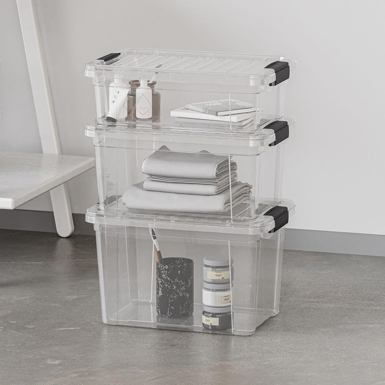 4.5 Quart Clear Plastic Storage Containers with Lids (4 Count)