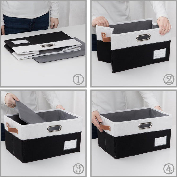 Foldable Storage Bins with Handles [3 (3 Count)