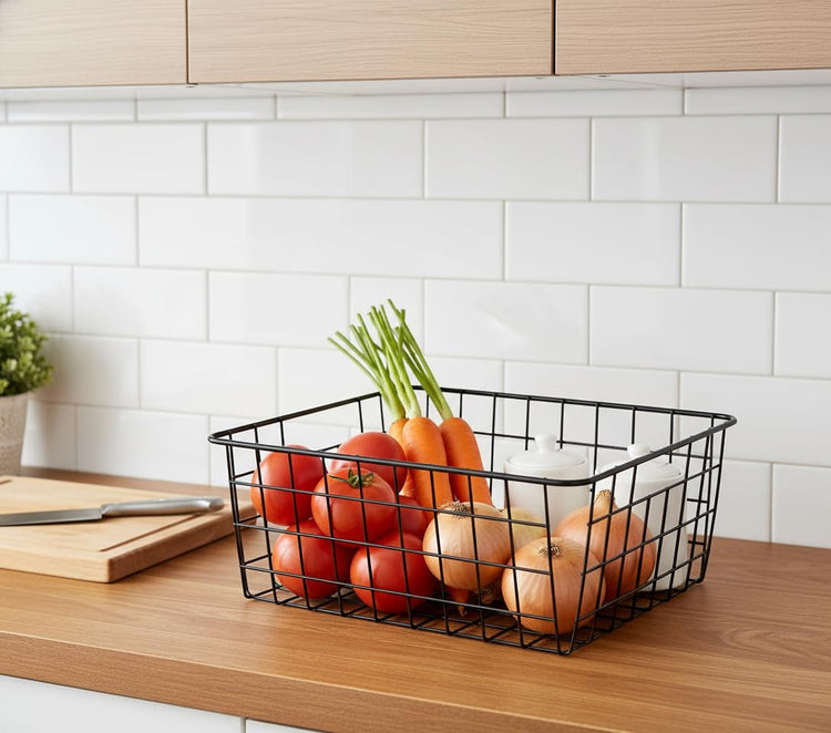 Wire Baskets with Handles (4 Count)