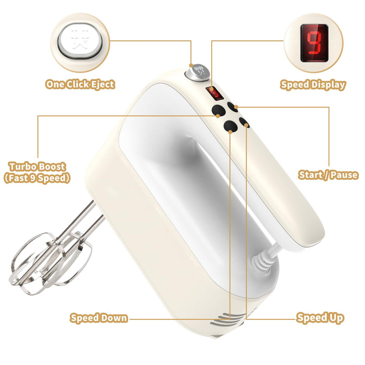 9 Speed Digital Hand Mixer Electric