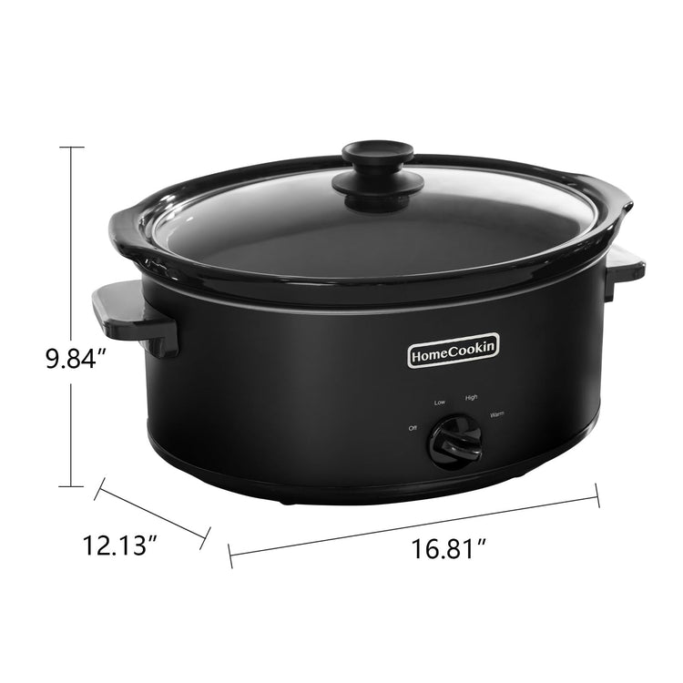 8 Quart Slow Cooker Oval Manual Pot Food Warmer with 3 Cooking Settings