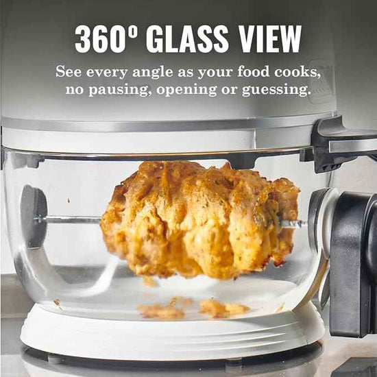 Non Toxic Air Fryer™ Pro | 9-in-1 Glass Air Fryer | Self-Cleaning | 5 Quart | Rotisserie and Tumbler | 400F Vortex For Even Cooking, BPA-Free Teflon Free, Recrisp, Roast, Bake, Cherry