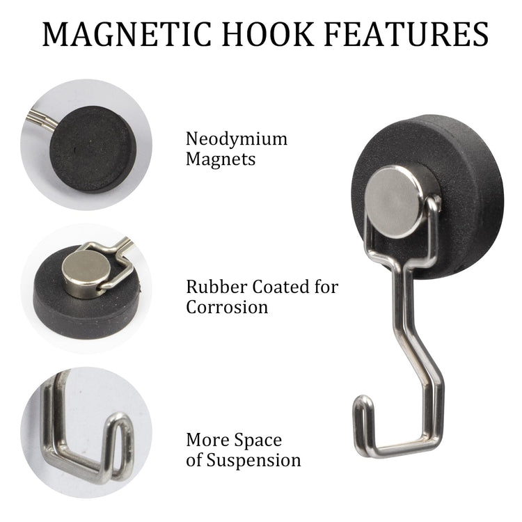 Heavy Duty Magnetic Hooks for Grill (4 Count)