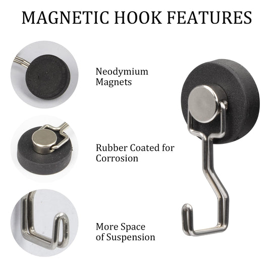 Magnetic Hooks for Grill & Refrigerator (12 Count)