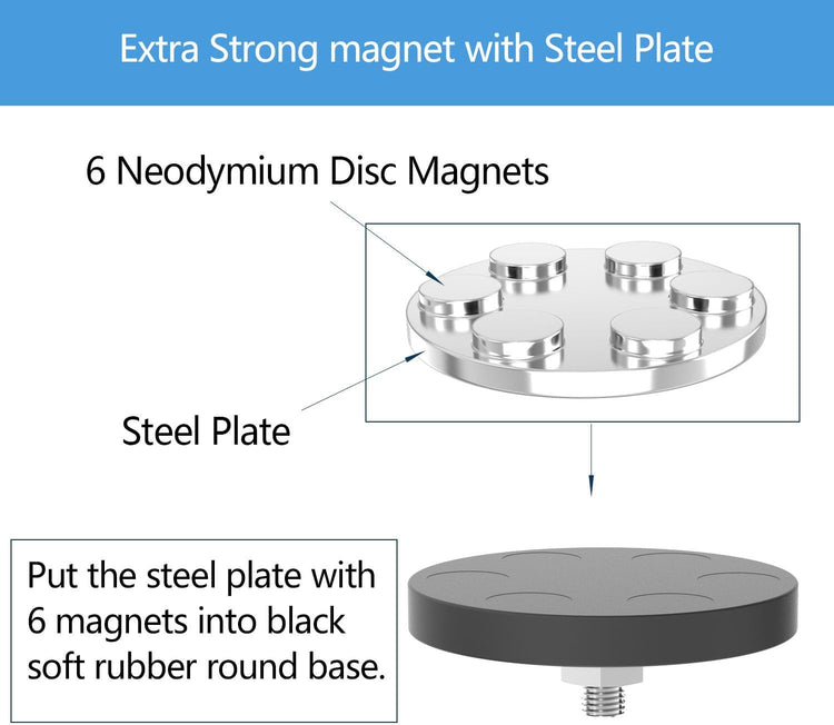 Garage Magnet Hooks, Heavy Duty Magnetic Hooks Tool Hangers for Garage Workshop Magnetic Metal Wall Hook Hangers with Anti-Slip Coating for Ladders, Garden Tools, Bulky Items (4 Pack)