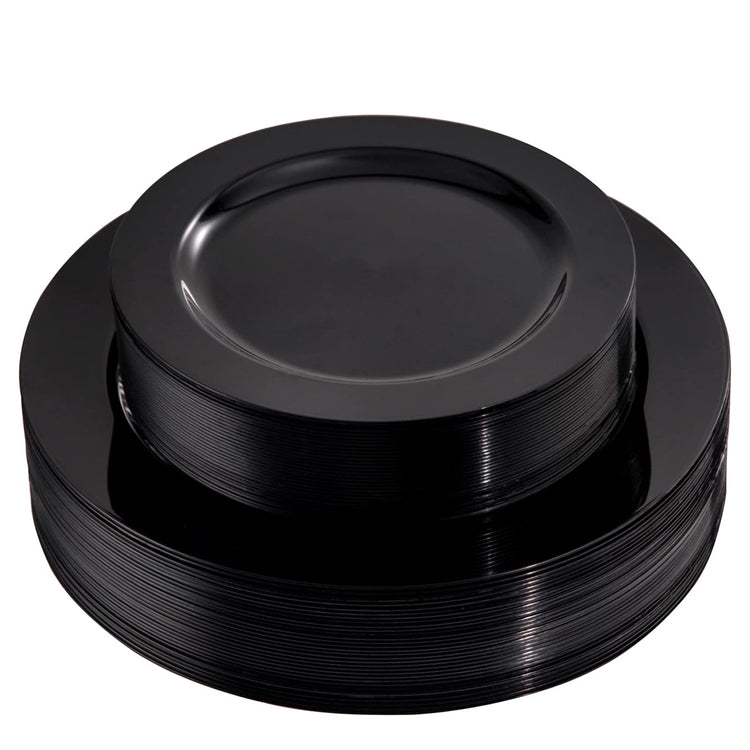 60PCS Black Plastic Plates (60 Count)