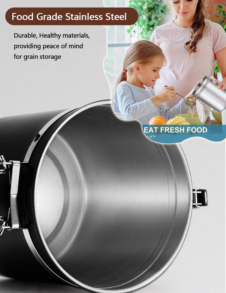 Stainless Steel Food Container with Clear Lids Airtight Storage Container Stackable Small Canisters Kitchen Pantry Storage for Cereal