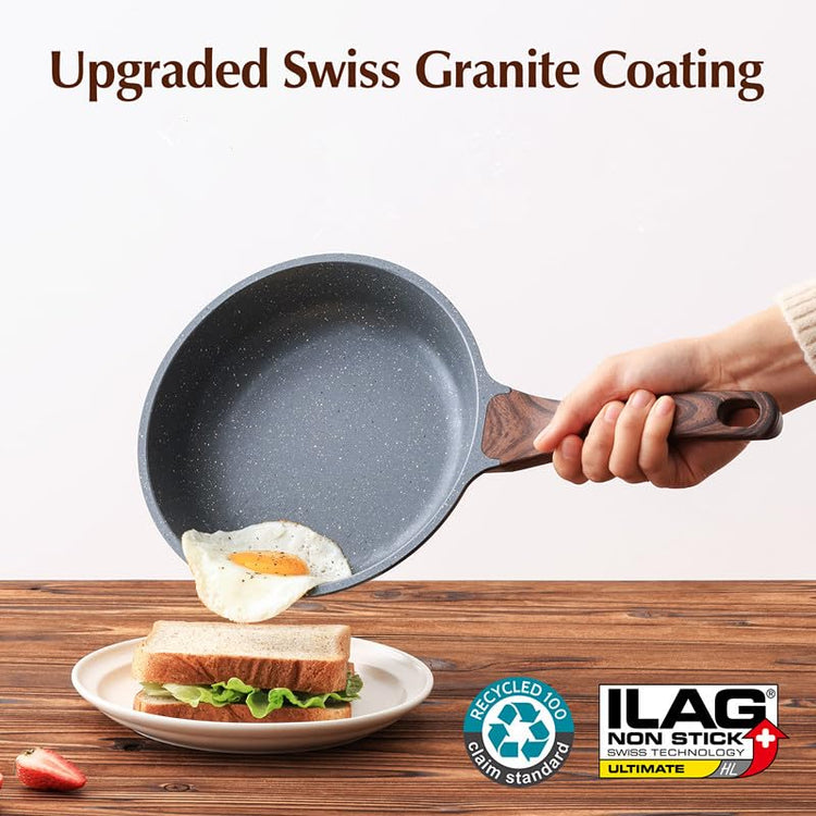 10inch Nonstick Frying Pan Chef's Pan with Glass Lid