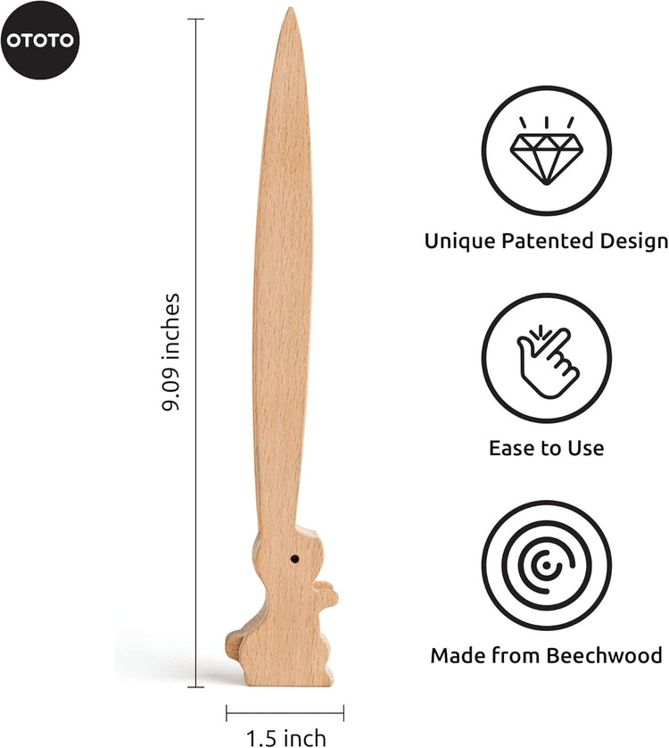 OTOTO Bernie Bunny Toaster Tongs - Rabbit Toast Tongs, Wooden Tongs for Toaster, Wooden Toaster Tongs - Multipurpose Mini Tongs for Appetizers, Wood Utensils & Cute Kitchen Gadgets