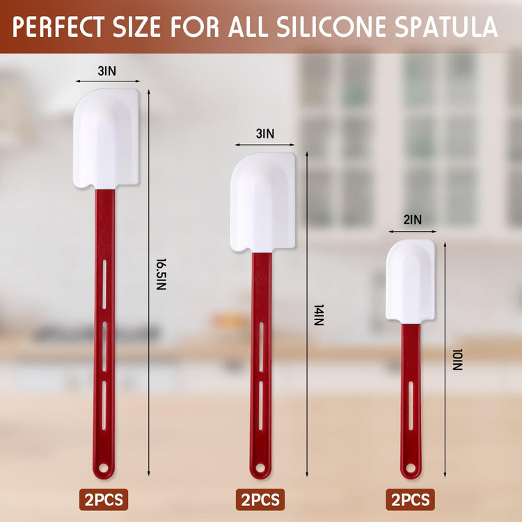 6 Pcs Rubber Spatulas Silicone Heat Resistant (6 Count)