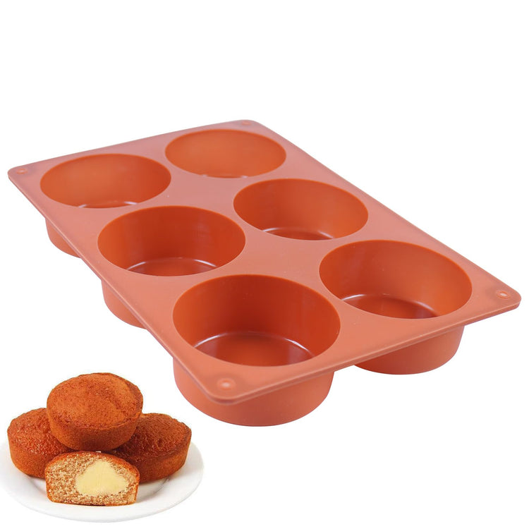 Muffin Pan 6 Cup Silicone Cake Moulds for Baking