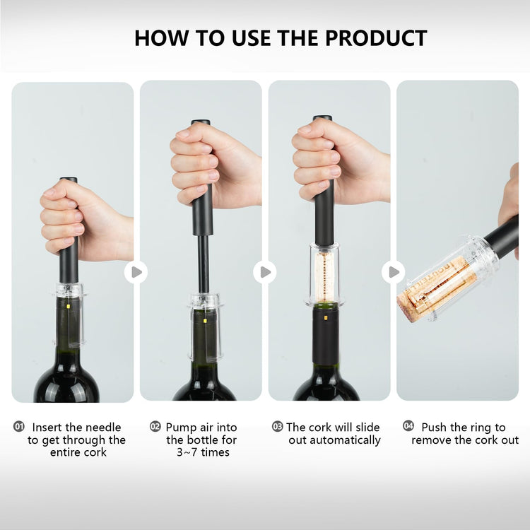 Wine Air Pressure Pump Bottle Opener Set (2 Count)
